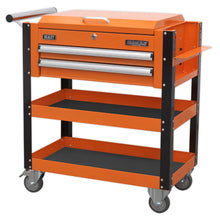 Load image into Gallery viewer, Sealey Heavy-Duty Mobile Tool & Parts Trolley - 2 Drawers & Lockable Top - Orange