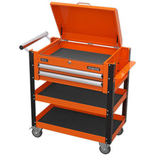 Load image into Gallery viewer, Sealey Heavy-Duty Mobile Tool & Parts Trolley - 2 Drawers & Lockable Top - Orange
