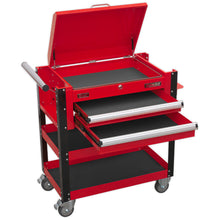 Load image into Gallery viewer, Sealey Heavy-Duty Mobile Tool & Parts Trolley - 2 Drawers & Lockable Top - Red