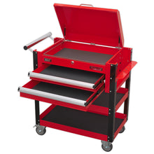 Load image into Gallery viewer, Sealey Heavy-Duty Mobile Tool & Parts Trolley - 2 Drawers & Lockable Top - Red
