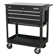 Load image into Gallery viewer, Sealey Heavy-Duty Mobile Tool & Parts Trolley - 4 Drawers & Lockable Top - Black