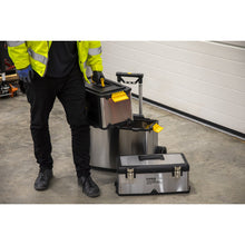 Load image into Gallery viewer, Sealey Mobile Stainless Steel/Composite Toolbox - 3 Compartment