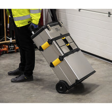 Load image into Gallery viewer, Sealey Mobile Stainless Steel/Composite Toolbox - 3 Compartment