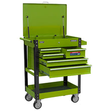 Load image into Gallery viewer, Sealey Heavy-Duty Mobile Tool & Parts Trolley - 5 Drawers & Lockable Top - Hi-Vis Green