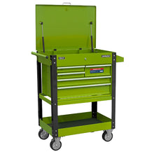 Load image into Gallery viewer, Sealey Heavy-Duty Mobile Tool & Parts Trolley - 5 Drawers & Lockable Top - Hi-Vis Green