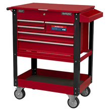 Load image into Gallery viewer, Sealey Heavy-Duty Mobile Tool & Parts Trolley - 5 Drawers & Lockable Top - Red