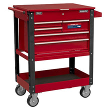 Load image into Gallery viewer, Sealey Heavy-Duty Mobile Tool & Parts Trolley - 5 Drawers & Lockable Top - Red