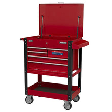 Load image into Gallery viewer, Sealey Heavy-Duty Mobile Tool & Parts Trolley - 5 Drawers & Lockable Top - Red