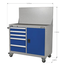 Load image into Gallery viewer, Sealey Industrial Mobile Workstation 5 Drawer & 1 Shelf Locker