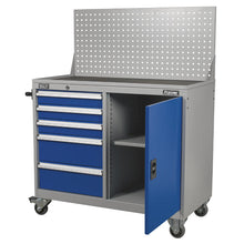 Load image into Gallery viewer, Sealey Industrial Mobile Workstation 5 Drawer & 1 Shelf Locker