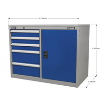Load image into Gallery viewer, Sealey Industrial Cabinet/Workstation 5 Drawer & 1 Shelf Locker