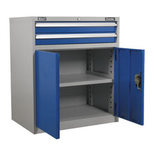 Load image into Gallery viewer, Sealey Industrial Cabinet 2 Drawer & 1 Shelf Double Locker