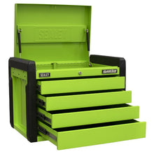 Load image into Gallery viewer, Sealey 4 Drawer Push-to-Open Topchest, Ball-Bearing Slides - Hi-Vis Green