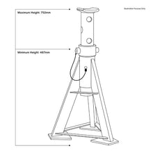 Load image into Gallery viewer, Sealey Axle Stands (Pair) 12 Tonne Capacity per Stand (AS12)