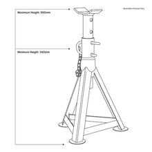 Load image into Gallery viewer, Sealey Axle Stands (Pair) 2.5 Tonne Capacity per Stand