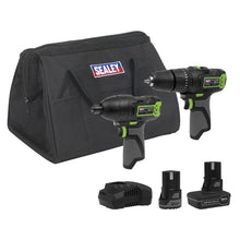 Load image into Gallery viewer, Sealey 2 x 10.8V SV10.8 Series Combi Drill & Impact Driver Kit