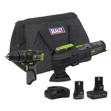Load image into Gallery viewer, Sealey 2 x 10.8V SV10.8 Series Combi Drill & Multi Tool Kit