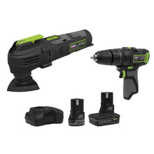 Load image into Gallery viewer, Sealey 2 x 10.8V SV10.8 Series Combi Drill & Multi Tool Kit