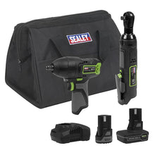 Load image into Gallery viewer, Sealey 2 x 10.8V SV10.8 Series Impact Wrench & Ratchet Wrench Kit