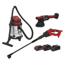 Load image into Gallery viewer, Sealey 3 x 20V SV20 Series Cordless Car Valeting Combo Kit - 2 Batteries
