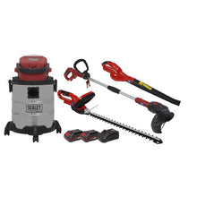 Load image into Gallery viewer, Sealey 4 x 20V SV20 Series Cordless Garden Power Tool Combo Kit - 2 Batteries