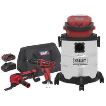 Load image into Gallery viewer, Sealey 3 x 20V SV20 Series Tool Vac Combo - 2 Batteries