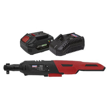 Load image into Gallery viewer, Sealey Cordless Ratchet Wrench Kit 3/8" Drive 60Nm 20V 4Ah SV20 Series