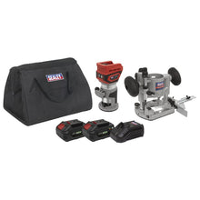 Load image into Gallery viewer, Sealey Cordless Trimming Router Kit 20V SV20 Series - 2 Batteries