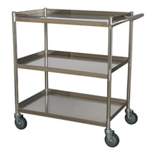 Load image into Gallery viewer, Sealey Workshop Trolley 3-Level Stainless Steel