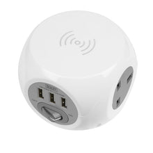 Load image into Gallery viewer, Sealey Extension Cable Cube 3 x 230V & 3 x USB Sockets & Wireless Charging Pad - 1.4M