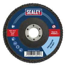 Load image into Gallery viewer, Sealey Flap Disc Zirconium 100mm (4") - 16mm Bore 40Grit