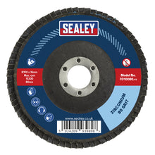Load image into Gallery viewer, Sealey Flap Disc Zirconium 100mm (4") - 16mm Bore 80Grit