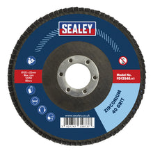 Load image into Gallery viewer, Sealey Flap Disc Zirconium 125mm (4") - 22mm Bore 40Grit