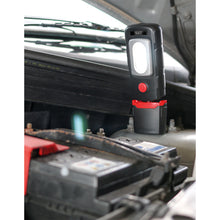 Load image into Gallery viewer, Sealey Rechargeable 360° Inspection Light 3W COB & 1W SMD LED Black Lithium-Polymer