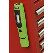 Load image into Gallery viewer, Sealey Rechargeable 360° Inspection Lamp 7 SMD & 3W SMD LED Green Lithium-ion