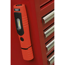 Load image into Gallery viewer, Sealey Rechargeable 360° Inspection Light 7 SMD & 3W SMD LED Red Lithium-ion