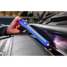 Load image into Gallery viewer, Sealey Rechargeable 360° Slim Inspection Light 8W & 1W SMD LED & UV Light Black Lithium-ion