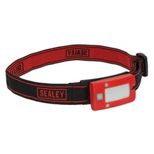 Load image into Gallery viewer, Sealey Rechargeable Head Torch 2W COB LED Auto-Sensor Red