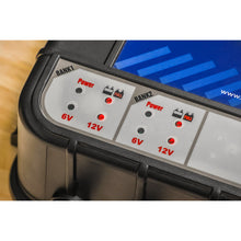Load image into Gallery viewer, Sealey Four Bank 6/12V 8A (4 x 2A) Auto Maintenance Charger