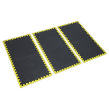 Load image into Gallery viewer, Sealey Interlocking EVA Foam Workshop Mat Set 1240 x 1825mm, Hi-Vis Edges