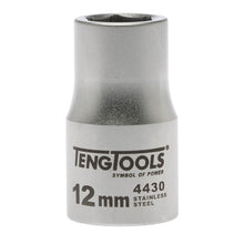 Load image into Gallery viewer, Teng Socket 1/2" Drive 12mm Stainless - 6pt