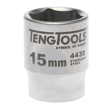Load image into Gallery viewer, Teng Socket 3/8" Drive 15mm Stainless - 6pt