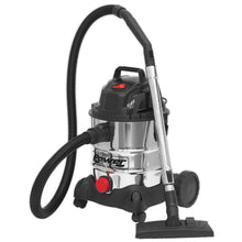 Load image into Gallery viewer, Sealey Vacuum Cleaner Industrial Wet & Dry 20L 1250W/230V Stainless Drum
