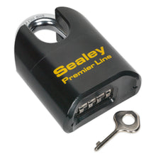 Load image into Gallery viewer, Sealey Steel Body Combination Padlock Shrouded Shackle 62mm