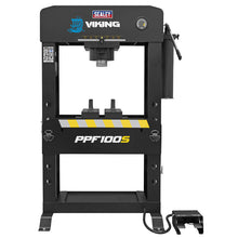 Load image into Gallery viewer, Sealey Viking Air/Hydraulic Press 100 Tonne Floor Type, Sliding Ram and Foot Pedal