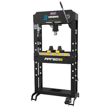 Load image into Gallery viewer, Sealey Viking Air/Hydraulic Press 50 Tonne Floor Type, Sliding Ram and Foot Pedal