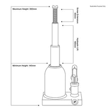 Load image into Gallery viewer, Sealey Telescopic Bottle Jack 2 Tonne (Premier)