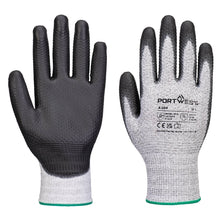 Load image into Gallery viewer, Portwest Grip 13 PU Diamond Knit Glove Grey/Black A124 - Pack of 12 Pairs