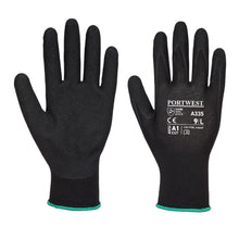 Load image into Gallery viewer, Portwest Dermi-Grip NPR15 Nitrile Sandy Glove Black A335