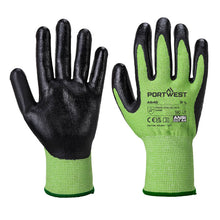 Load image into Gallery viewer, Portwest Green Cut Nitrile Foam Glove Green/Black A645